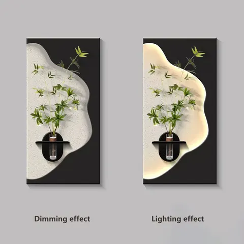 抽象 单幅 装饰画 现代简约 玄关背景墙挂画 LED带灯画