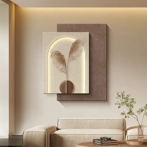 抽象 单幅 装饰画 现代简约 客厅背景墙挂画 LED带灯画
