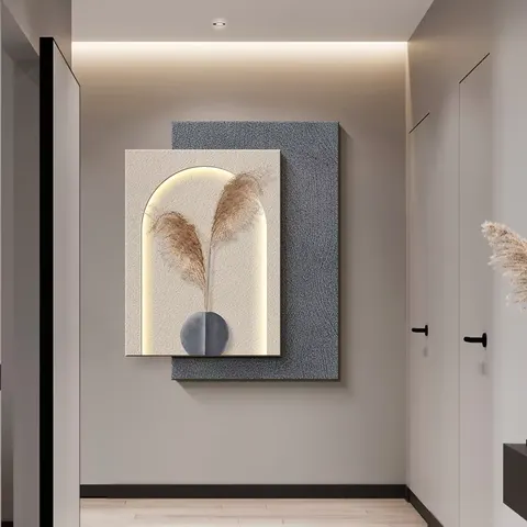 抽象 单幅 装饰画 现代简约 客厅背景墙挂画 LED带灯画