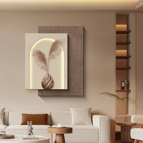 抽象 单幅 装饰画 现代简约 客厅背景墙挂画 LED带灯画
