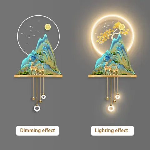 抽象 单幅 装饰画 现代简约 客厅背景墙挂画 LED带灯画