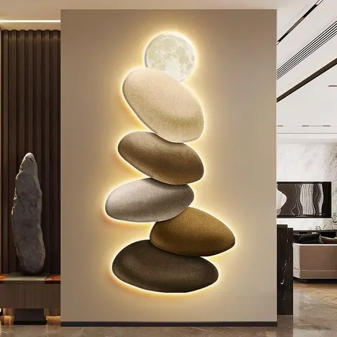 抽象 单幅 装饰画 轻奢风 客厅背景墙挂画 LED带灯画