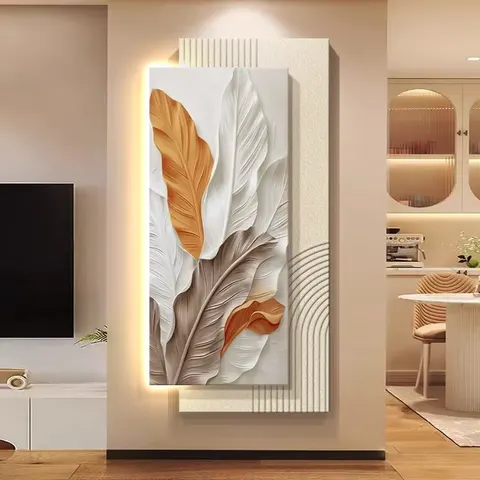 抽象 单幅 装饰画 现代简约 客厅背景墙挂画 LED带灯画