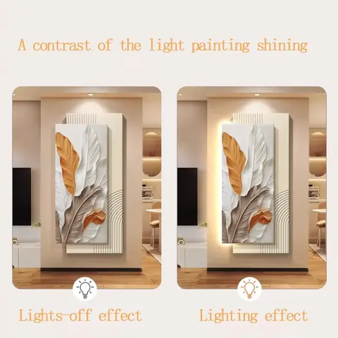 抽象 单幅 装饰画 现代简约 客厅背景墙挂画 LED带灯画