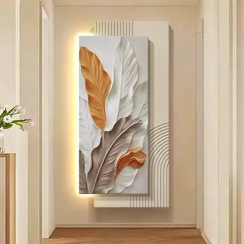抽象 单幅 装饰画 现代简约 客厅背景墙挂画 LED带灯画