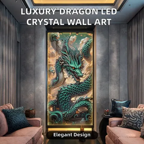 动物 单幅 装饰画 轻奢风 玄关背景墙挂画 LED带灯画
