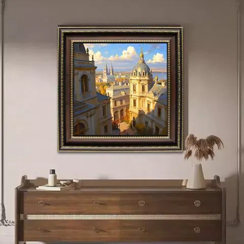 山水 单幅 装饰画 欧式 客厅背景墙挂画 手绘油画