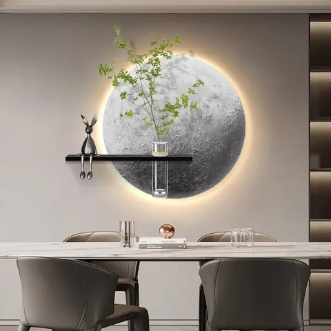 植物 单幅 装饰画 现代简约 餐厅背景墙挂画 LED带灯画