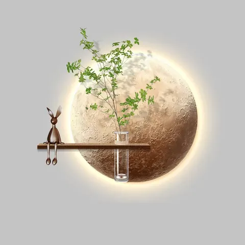 植物 单幅 装饰画 现代简约 餐厅背景墙挂画 LED带灯画