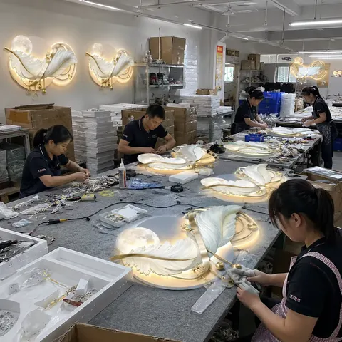 羽毛 单幅 装饰画 轻奢风 客厅背景墙挂画 LED带灯画