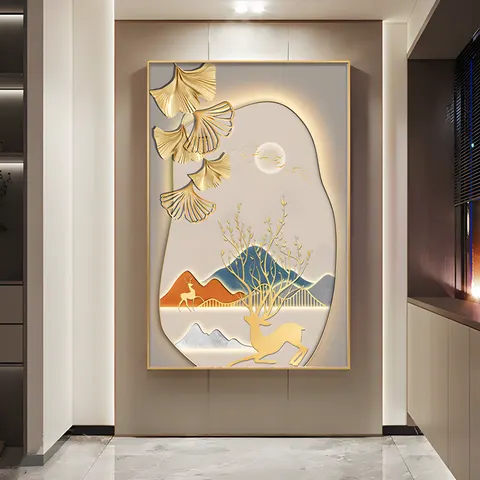 抽象 单幅 装饰画 现代简约 玄关背景墙挂画 晶瓷画