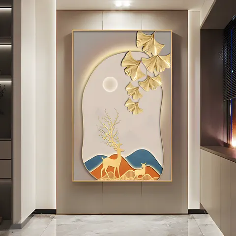 抽象 单幅 装饰画 现代简约 玄关背景墙挂画 晶瓷画