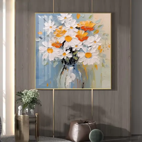 繁花 单幅 装饰画 现代简约 餐厅背景墙挂画