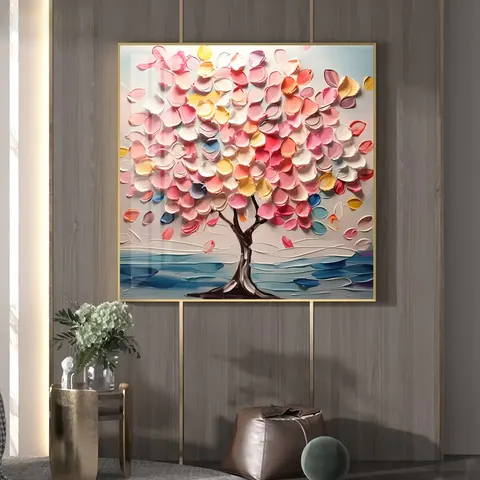 繁花 单幅 装饰画 现代简约 餐厅背景墙挂画