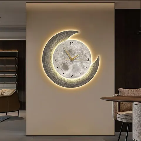 日月星辰 单幅 装饰画 现代简约 餐厅背景墙挂画 LED带灯画