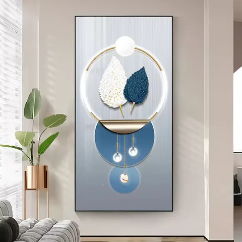 羽毛 单幅 装饰画 现代简约 客厅背景墙挂画 LED带灯画