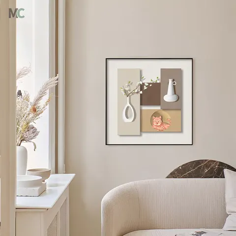 抽象 单幅 装饰画 现代简约 餐厅背景墙挂画 晶瓷画