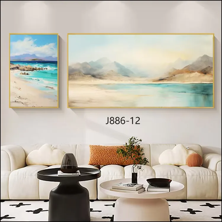 山水 单幅 装饰画 现代简约 酒店背景墙挂画 晶瓷画