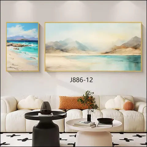 山水 单幅 装饰画 现代简约 酒店背景墙挂画 晶瓷画