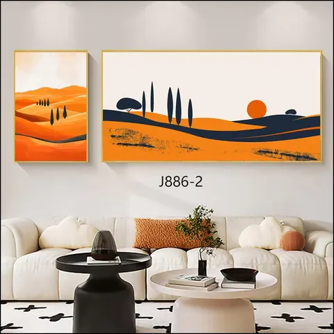 山水 单幅 装饰画 现代简约 酒店背景墙挂画 晶瓷画