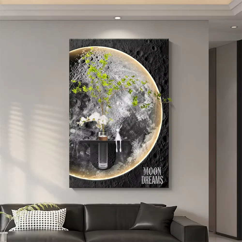 植物 单幅 装饰画 现代简约 客厅背景墙挂画 LED带灯画