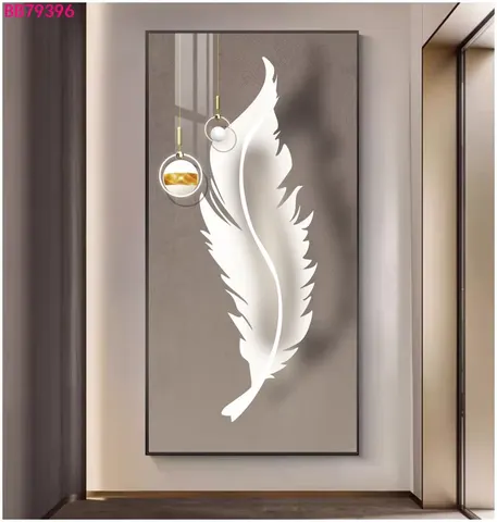 羽毛 单幅 装饰画 现代简约 客厅背景墙挂画 LED带灯画