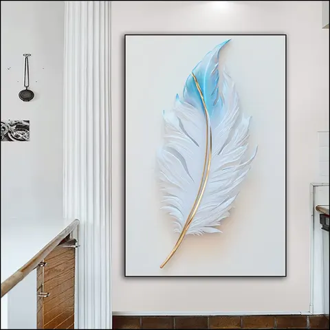 羽毛 单幅 装饰画 现代简约 玄关背景墙挂画 晶瓷画