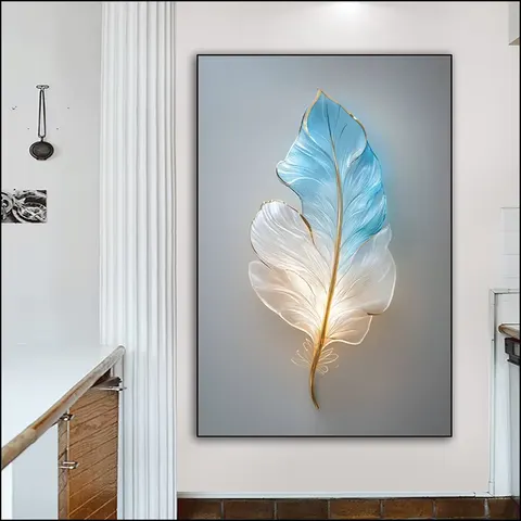 羽毛 单幅 装饰画 现代简约 玄关背景墙挂画 晶瓷画