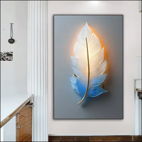 羽毛 单幅 装饰画 现代简约 玄关背景墙挂画 晶瓷画