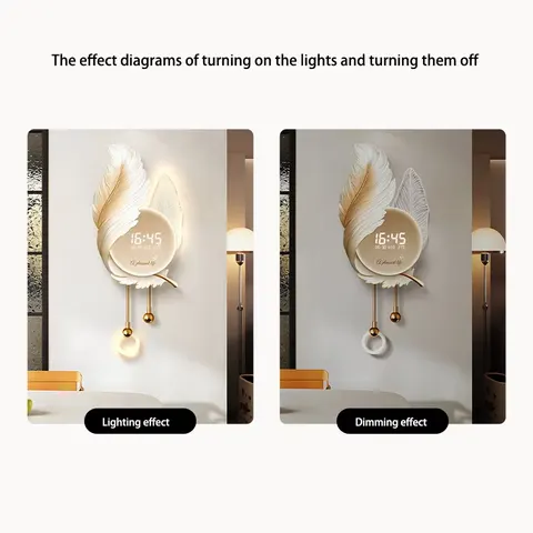 羽毛 单幅 装饰画 现代简约 客厅背景墙挂画 LED带灯画