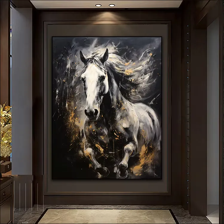 动物 单幅 装饰画 现代简约 卧室背景墙挂画 LED带灯画