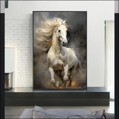 动物 单幅 装饰画 现代简约 卧室背景墙挂画 LED带灯画