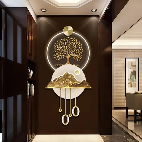 植物 单幅 装饰画 现代简约 客厅背景墙挂画 LED带灯画