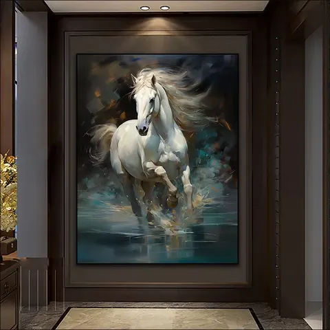 动物 单幅 装饰画 现代简约 卧室背景墙挂画 LED带灯画