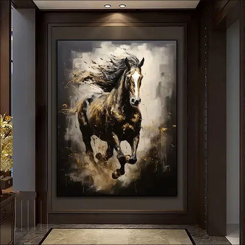 动物 单幅 装饰画 现代简约 卧室背景墙挂画 LED带灯画