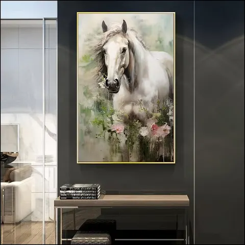 动物 单幅 装饰画 现代简约 卧室背景墙挂画 LED带灯画
