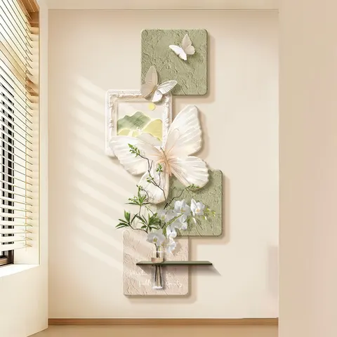 植物 单幅 装饰画 法式风 玄关背景墙挂画 LED带灯画