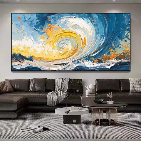 抽象 单幅 装饰画 现代简约 客厅背景墙挂画 手绘油画