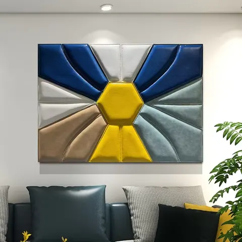 抽象 单幅 装饰画 现代简约 客厅背景墙挂画 手工皮雕