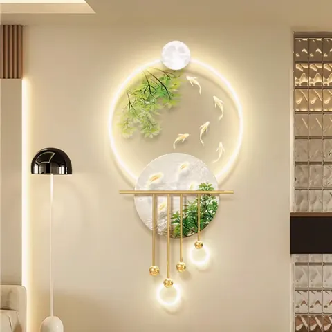 银杏 单幅 装饰画 现代简约 玄关背景墙挂画 LED带灯画