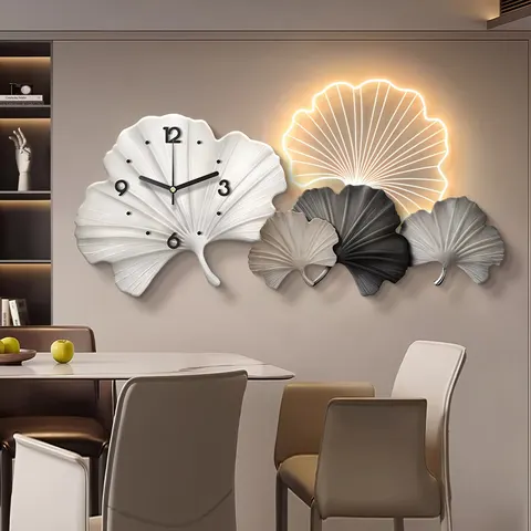 银杏 单幅 装饰画 轻奢风 餐厅背景墙挂画 LED带灯画