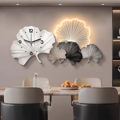 银杏 单幅 装饰画 轻奢风 餐厅背景墙挂画 LED带灯画
