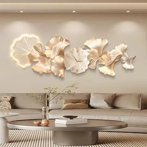 银杏 单幅 装饰画 现代简约 客厅背景墙挂画 LED带灯画