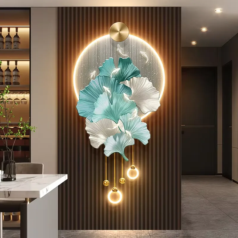 银杏 单幅 装饰画 现代简约 客厅背景墙挂画 LED带灯画