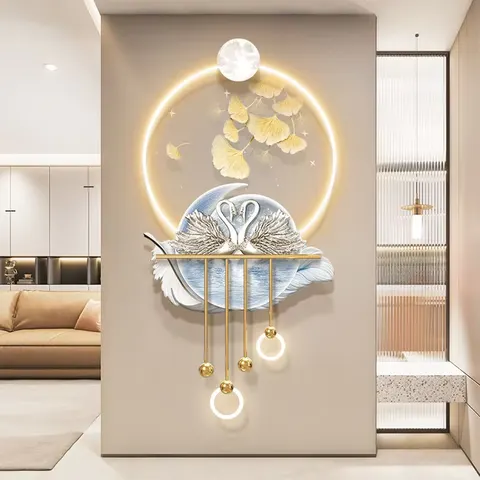 银杏 单幅 装饰画 现代简约 客厅背景墙挂画 LED带灯画