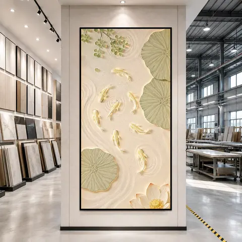 植物 单幅 装饰画 轻奢风 玄关背景墙挂画 晶瓷画