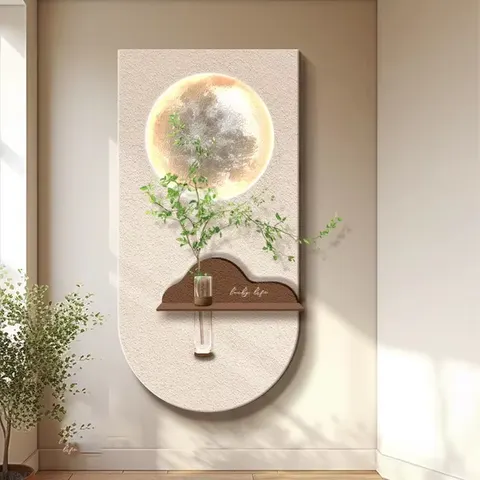 植物 单幅 装饰画 现代简约 玄关背景墙挂画 LED带灯画