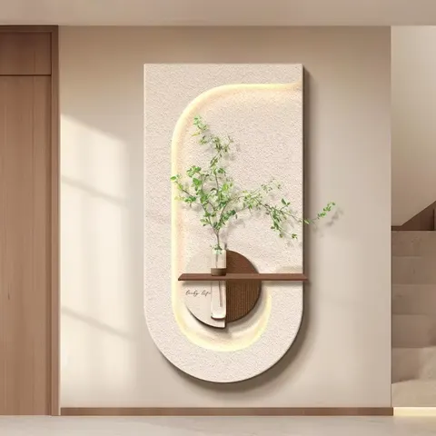 植物 单幅 装饰画 现代简约 玄关背景墙挂画 LED带灯画