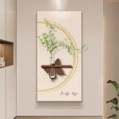 植物 单幅 装饰画 现代简约 玄关背景墙挂画 LED带灯画