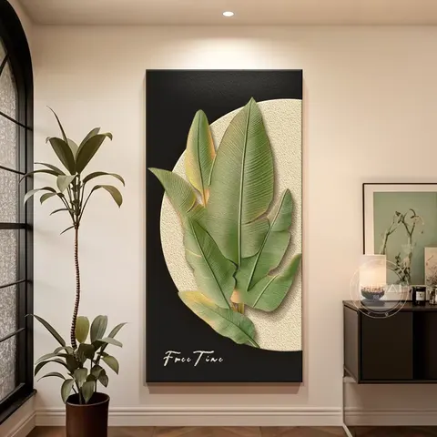 植物 单幅 装饰画 现代简约 玄关背景墙挂画 LED带灯画
